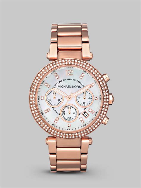 michael kors rose gold watch and bracelet|Michael Kors rose gold satchel.